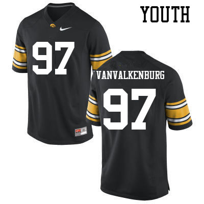 Youth #97 Zach VanValkenburg Iowa Hawkeyes College Football Jerseys Sale-Black - Click Image to Close